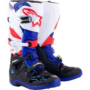 Crosslaarzen Alpinestars Tech 7 Zwart-Donkerblauw-Rood