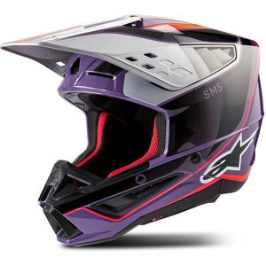 Alpinestars - S-M5 - Offroad Helm - Violet/Zwart/Zilver - Glossy
