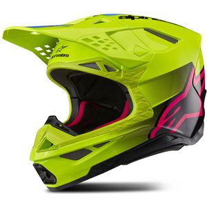 Crosshelm Alpinestars Supertech S-M10 Unite Geel Fluo-Zwart