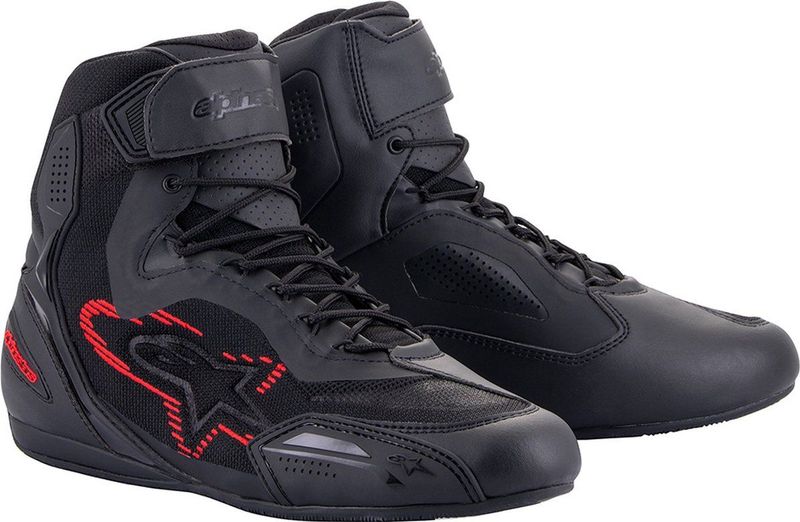 Alpinestars Faster-3 Rideknit Shoes Black Dark Gray Bright Red Laars