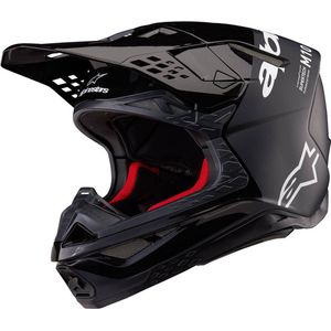 Crosshelm Alpinestars Supertech S-M10 Flood Zwart-Donkergrijs