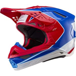 Alpinestars Supertech M10 Aeon Helm ECE Bright Red Blue Glossy
