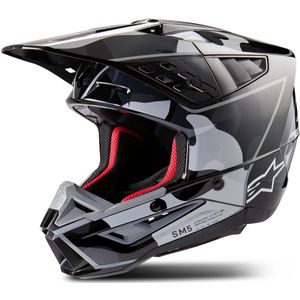 Alpinestars SM5 Rover 2 Helm ECE Black Silver Glossy