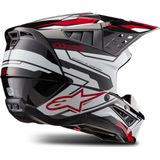 Crosshelm Alpinestars SM5 Action 2 Zwart-Wit-Rood