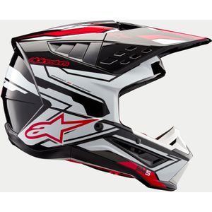 Alpinestars - S-M5 Action 2 Helm - Zwart Wit Helder Rood - Glanzend