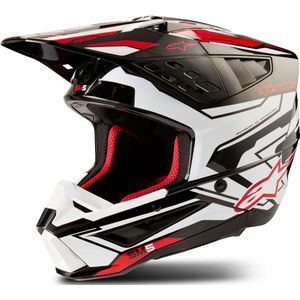 Crosshelm Alpinestars SM5 Action 2 Zwart-Wit-Rood