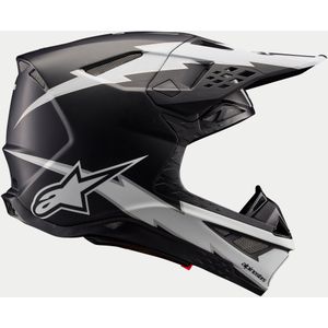 Alpinestars Supertech M10 Ampress Helm ECE Black White Matt, Größe: XL