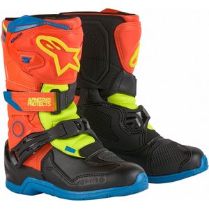 Alpinestars - Tech 3S - Crosslaarzen - Oranje Fluo-Blauw-Geel Fluo