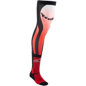 Alpinestars - MX Long Knee Brace Sokken - Rood-Wit - Lycra