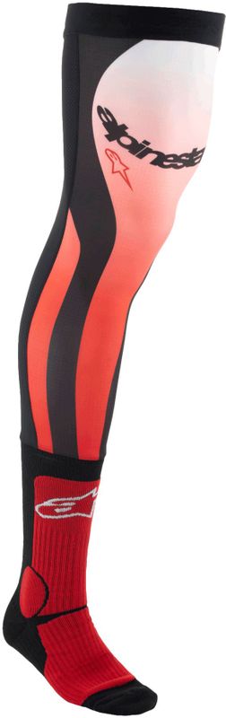 Alpinestars - MX Long Knee Brace Sokken - Rood-Wit - Lycra