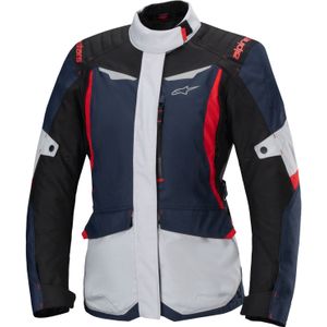 Motorjas Dames Alpinestars Stella ST-1 Waterproof Donkerblauw-Zwart-Helder Rood