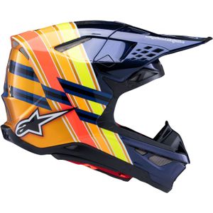 Crosshelm Alpinestars S-M10 TLD Edition 25 ECE 06 Donkerzwart Oranje Geel Rood