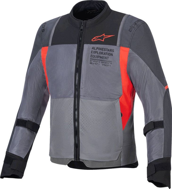 Alpinestars - ST-2 Air - Motorjas - Deep Grijs Donkergrijs Fel Rood