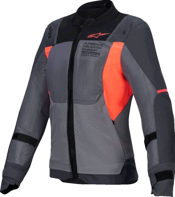 Alpinestars - Stella ST-2 Air - Motorjas - Deep Grijs Donkergrijs Fluo Coral