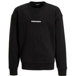 Dsquared2 - Zwarte Sweater - Ronde Hals - Dames - 100% Katoen
