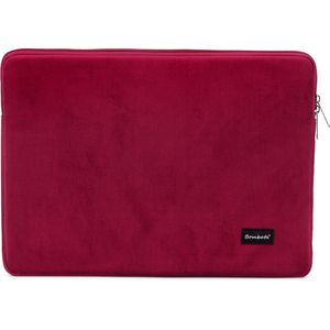 Bombata Universele Velvet Laptophoes Sleeve - 15.6 inch / 16 inch - Bordeaux Rood