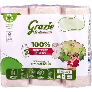 Grazie Natural - Keukenrol 3-laags - 3 Rollen