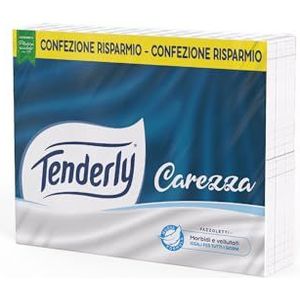Tenderly Carezza Zakdoeken, 30 verpakkingen à 9 zakdoeken, 3-laags, zacht en zacht, ideaal voor dagelijks gebruik, dermatologisch getest, 100% Made in Italy