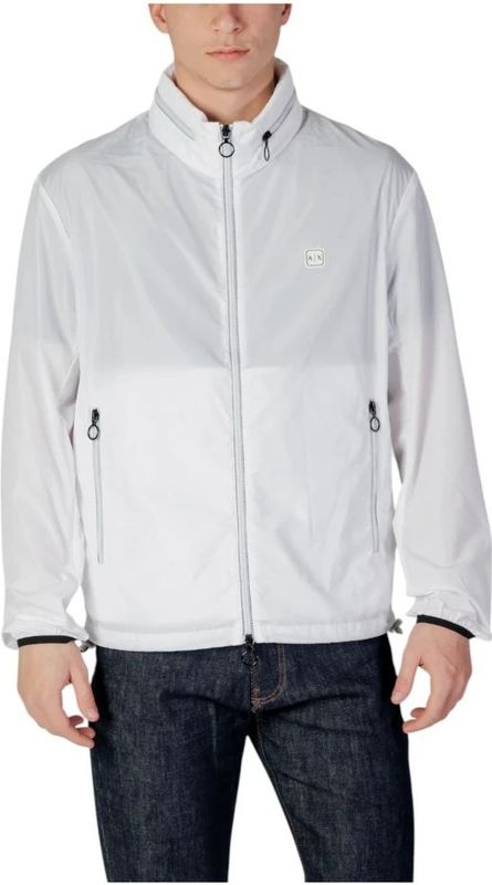 Armani Exchange - Witte Zip-Up Jas - Heren - Polyester