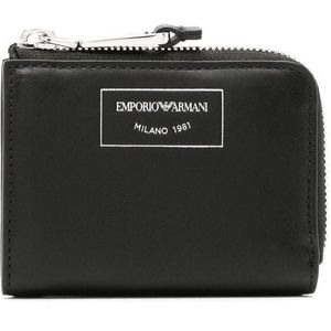 Emporio Armani, Accessoires, Dames, Zwart, ONE Size, Leer, Zwarte Damesportemonnee