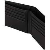 Armani Exchange Heren Essential, effen, bedrukt logo Bi-Fold portemonnee, zwart, zwart, Eén maat