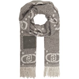 Liu Jo - Sjaal - Grijs - Elegant Patroon - 182x72 cm - Polyester Viscose Blend