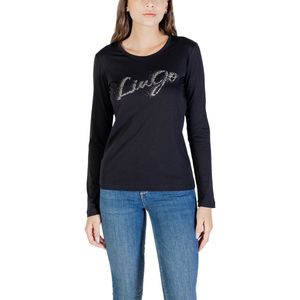 Liu Jo - Round Neck Print - Gebreide Kleding - Zwart - 100% Katoen