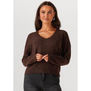 Liu Jo - V-hals Gebreide Trui - Bruin - Dames - Polyester