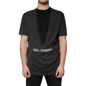 Dolce & Gabbana - Crew Neck T-shirt - Zwart - Katoen - Korte Mouwen