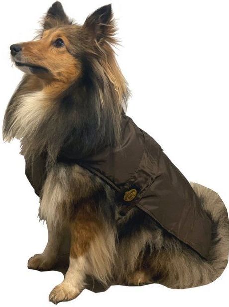 Hunde-Regenmantel mit Fleecefutter - Braun - 27 cm - Fashion Dog