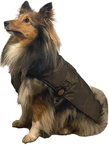 Hunde-Regenmantel mit Fleecefutter - Braun - 70 cm - Fashion Dog