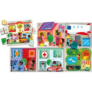 Headu MU23615 Baby Play Town Montessori Flashcards, Multi