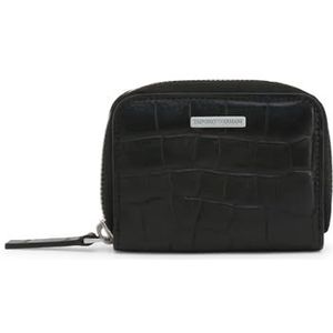 Emporio Armani, Italiaanse Leren Creditcardhouder Zwart, Heren, Maat:ONE Size