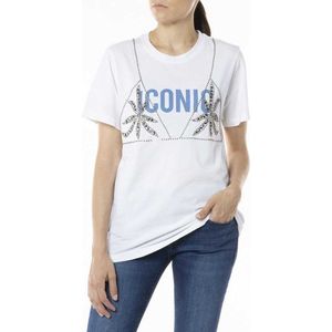 Replay e T-shirt Met Korte Mouwen Wit XS Vrouw