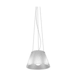 Flos Plafondlamp Romeo Moon Suspension 1 van borosilicaatglas geperst glas en polycarbonaat in de kleur grijs 150W, afmetingen: kabellengte: 400cm, diameter: 34cm, F6105000