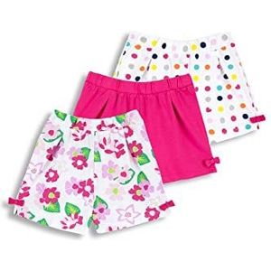 Chicco Set korte shorts van katoen, Broeken Meisjes, Fuchsia, 12 maanden (pakket van 3)