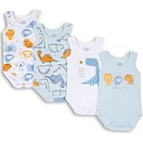 Chicco set van 4 mouwloze body's voor jongens. Maat 44