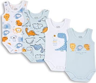 Chicco set van 4 mouwloze body's voor jongens. Maat 44