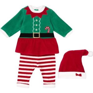 Chicco, Chenille kerstelfoutfit, Meisje 0-24, Rosso, 6 maanden