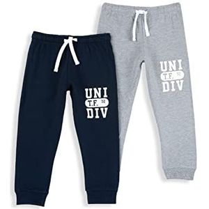 Chicco Set van zware fleecebroeken met lange mouwen, Wintersportbroek Kinderen en tieners, Grijs/blauw, 12 maanden (pakket van 2)