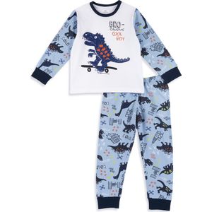 Chicco Lange pyjama met draken van lichtgewicht katoen, Pyjama Kinderen en tieners, Wit, 6 jaar