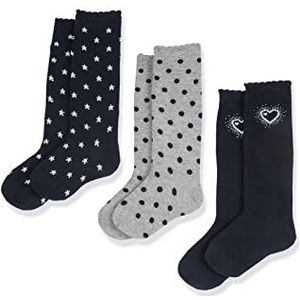 Chicco Set sokken van katoen tot onder de knie, Sokken Uniseks - kinderen en tieners, Blauw, 7-8 jaar (pakket van 3)