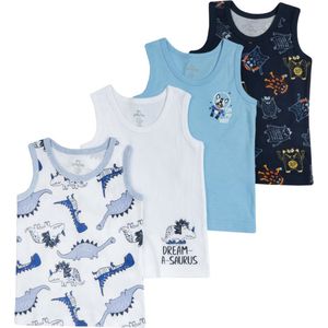 Chicco katoenen hemdset, unisex ondergoed, wit, 4 jaar (4 stuks)