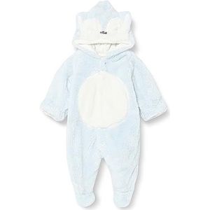 Chicco, Teddybeerjumpsuit van zachte en warme stof met voet, Kind 0-24, Azuurblauw, 6 maanden