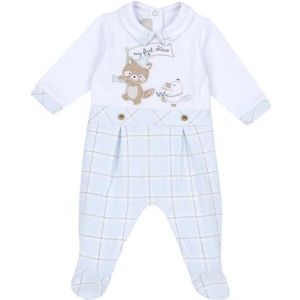 Chicco Jumpsuit Met Opening Aan De Achterkant baby-jongens, Lichtblauw (2), Preemie, Design in Italië