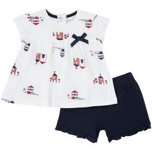 Chicco Set Van 2 T-Shirts En Shorts (2) baby-meisjes, Blauw, 6M, Design in Italië