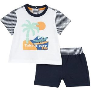 Chicco 2-Delige Set Van T-Shirt En Korte Broek (1) baby-jongens, Blauw, 9M, Design in Italië