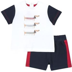 Chicco Set Van 2 T-Shirts En Shorts (2) baby-jongens, Blauw (1), 9M, Design in Italië