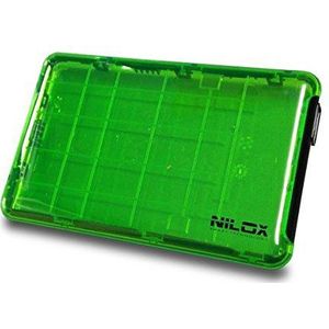 Nilox DH0002GT - behuizing voor opslagschijf (2,5 inch, SATA, USB 3.0, 3 TB, HDD-behuizing, groen, Windows 2000, Windows 7 Enterprise, Windows 7 Home Basic, Windows 7 Home Premium, Windows 7 ...)