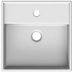 Royal plaza Legato wastafel 42x41cm. met 1 kraangat en overloop wit 32093
